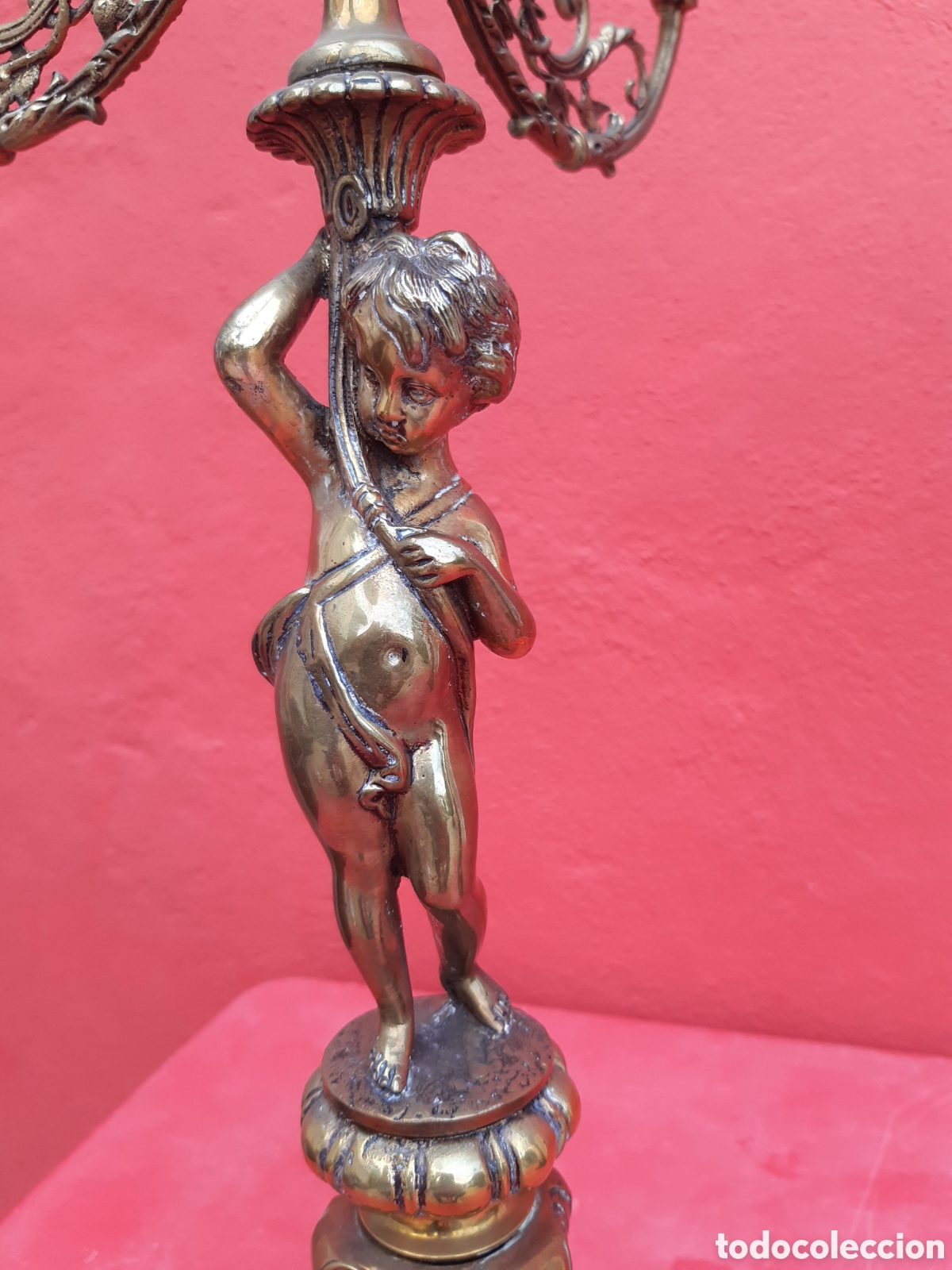 Antig&uuml;edades: CANDELABROS DE BRONCE GRANDES - Foto 6