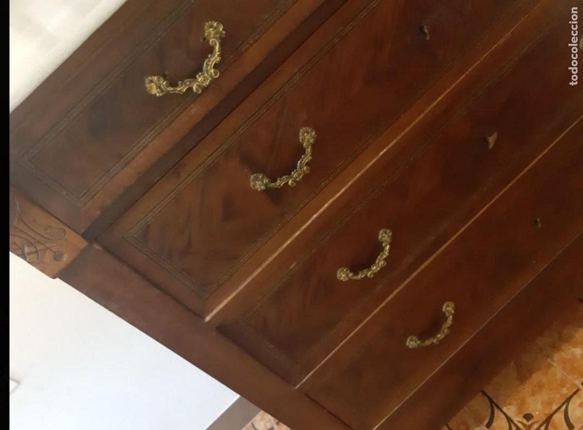 Antig&uuml;edades: Comoda madera antigua con marmol - Foto 4