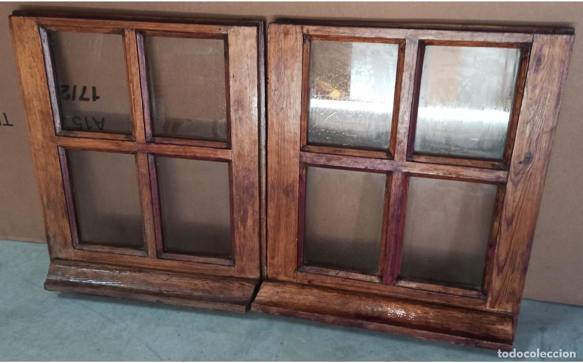 Antig&uuml;edades: HOJAS VENTANAS MADERA ACRISTALADAS. - Foto 1