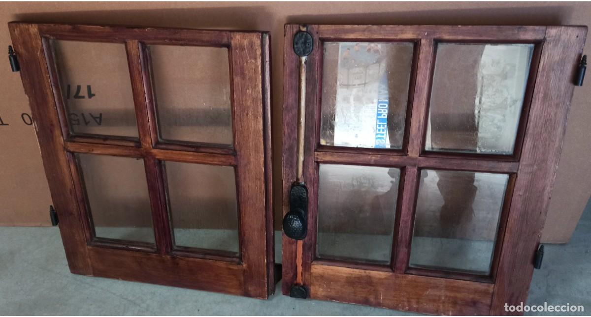 Antig&uuml;edades: HOJAS VENTANAS MADERA ACRISTALADAS. - Foto 3