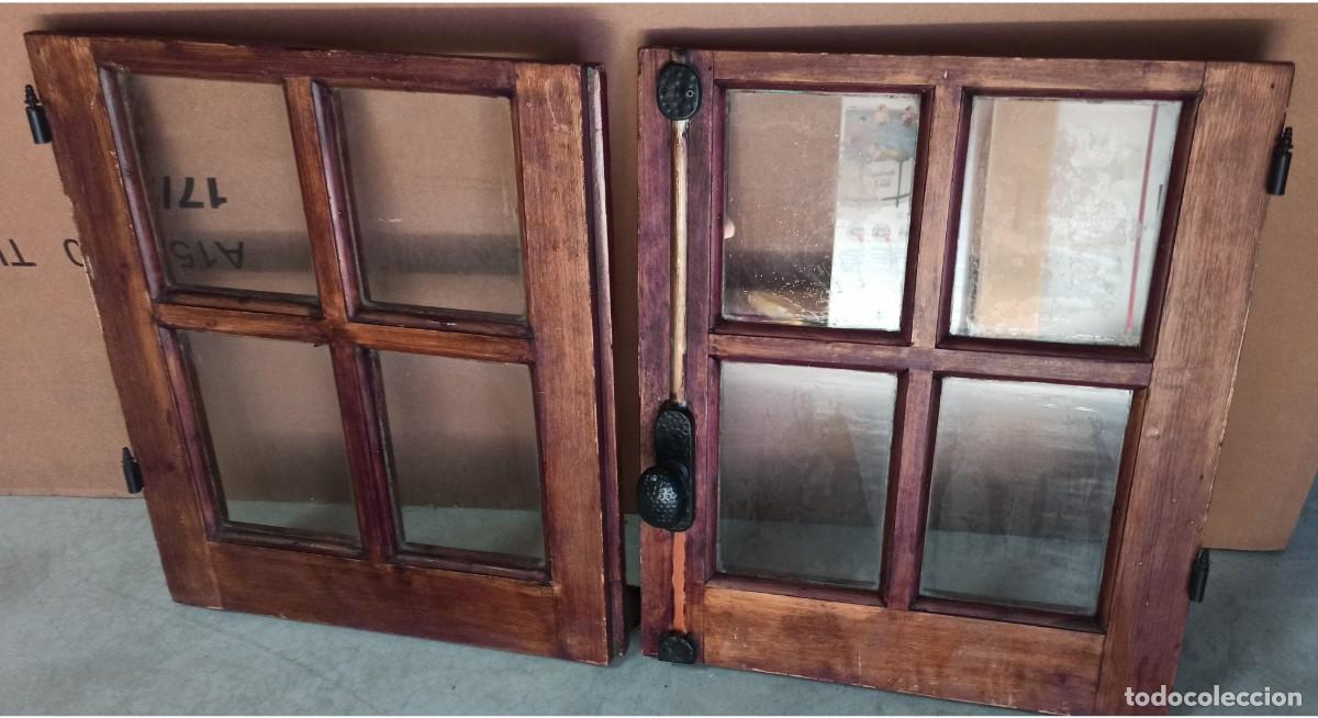 Antig&uuml;edades: HOJAS VENTANAS MADERA ACRISTALADAS. - Foto 4