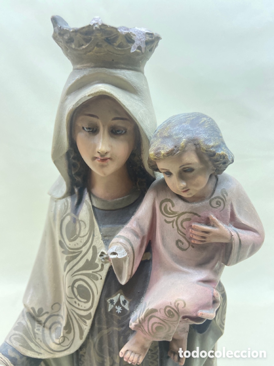 Antig&uuml;edades: Virgen del Carmen para restaurar 50 ctm - Foto 2