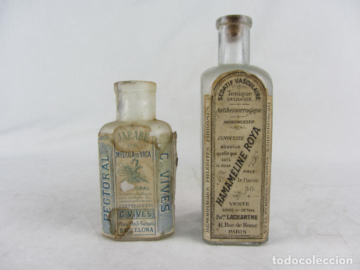 Antig&uuml;edades: Dos frascos de jarabe antiguos - Foto 1