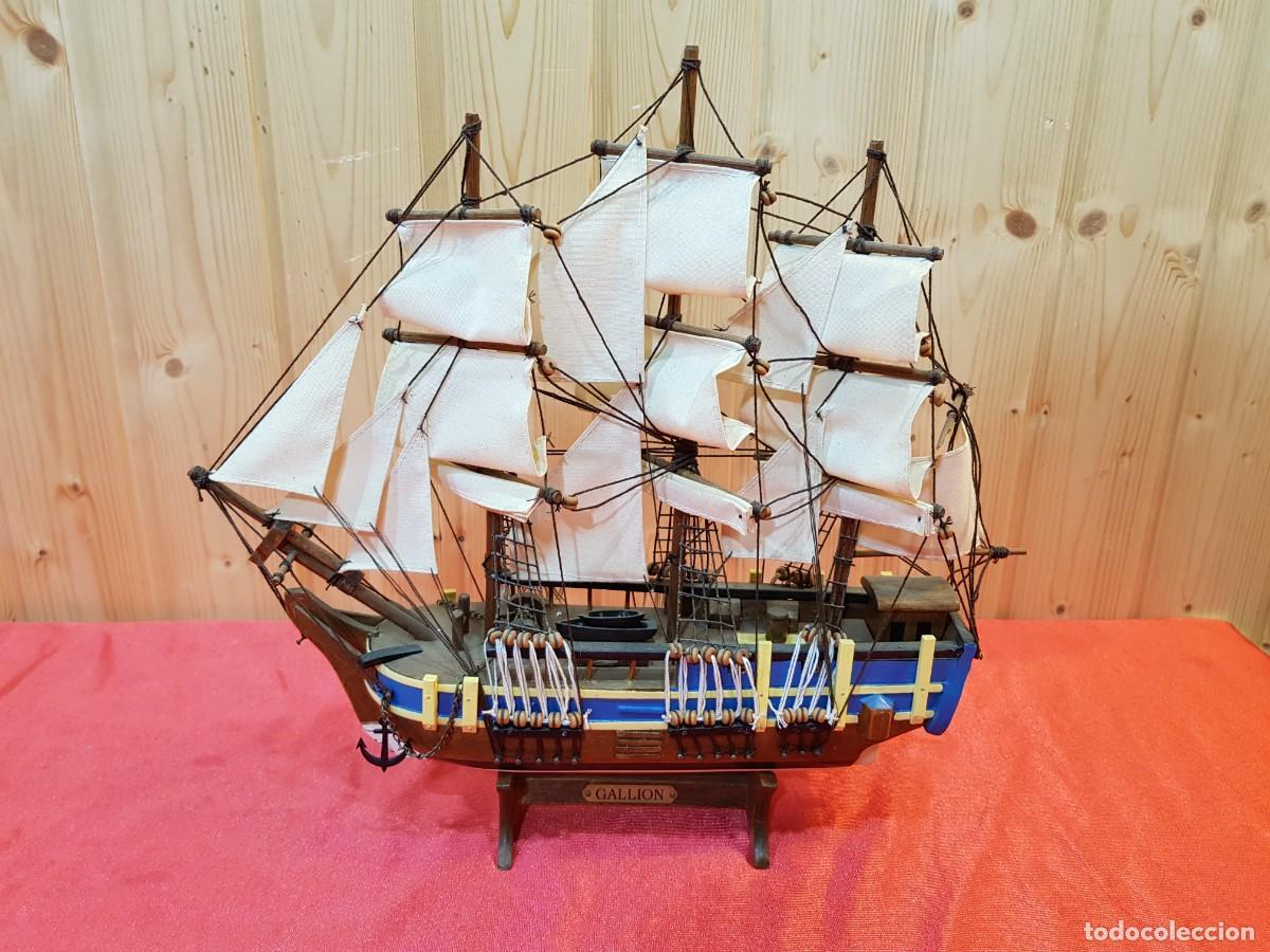 Antig&uuml;edades: LOTE BARCOS GALEON MADERA DECORACION - Foto 12