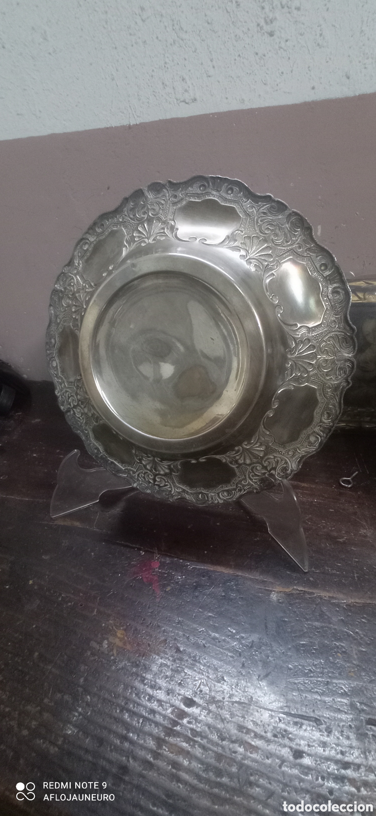 Antig&uuml;edades: Antiguo plato met&aacute;lico - Foto 3