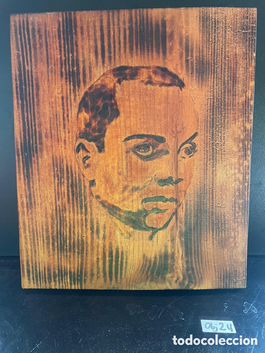 Antig&uuml;edades: Cuadro retrato , grabado en madera - Foto 1