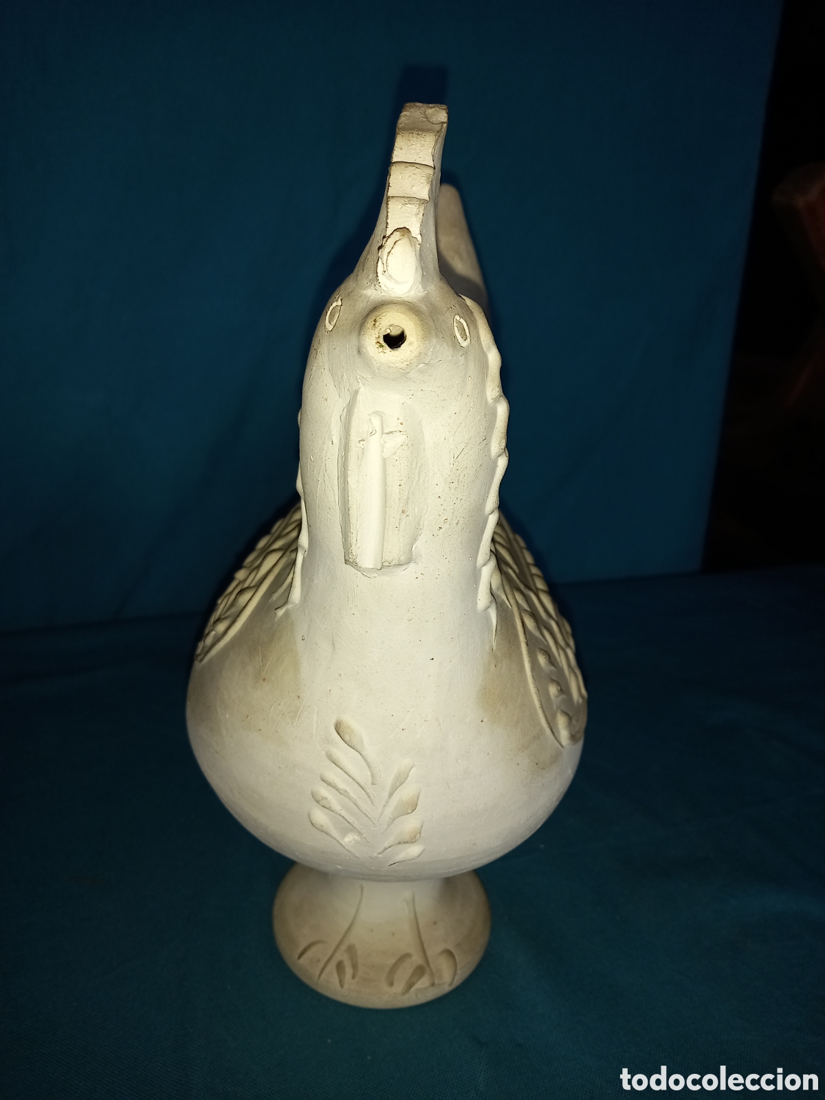 Antig&uuml;edades: Botijo &rdquo;Gallo&rdquo;, de barro blanco cocido. - Foto 2