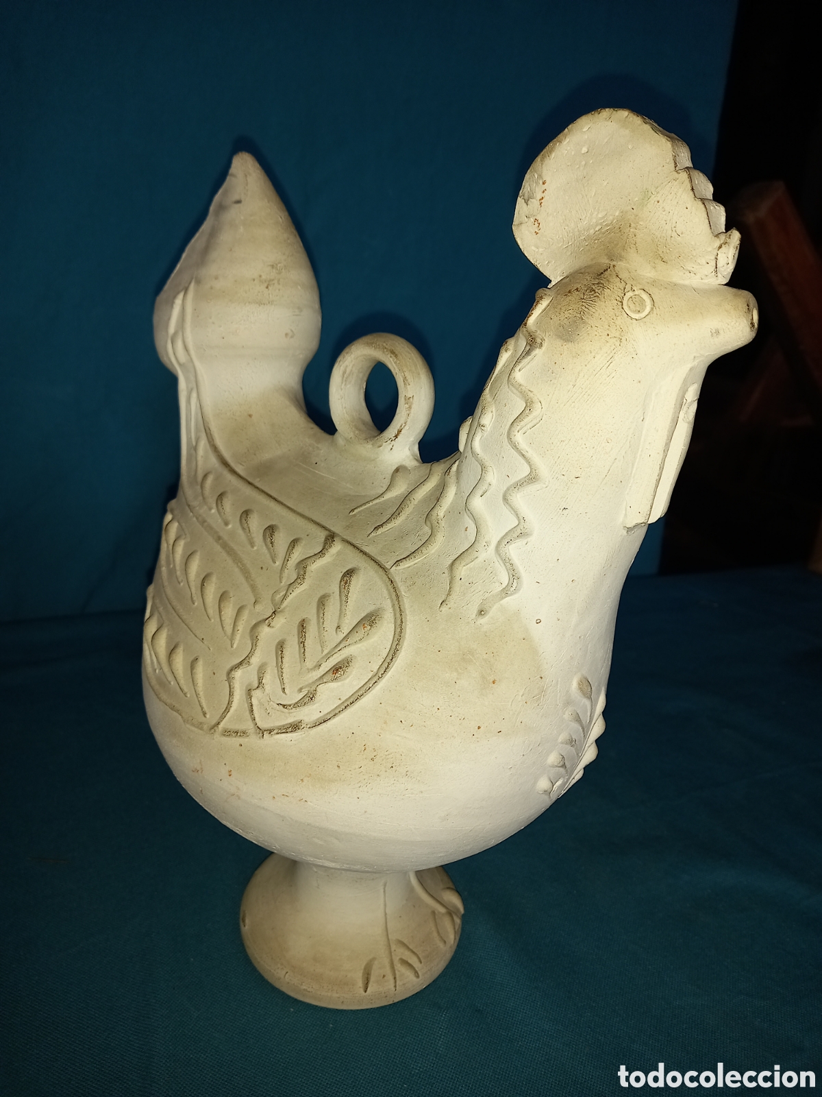 Antig&uuml;edades: Botijo &rdquo;Gallo&rdquo;, de barro blanco cocido. - Foto 3