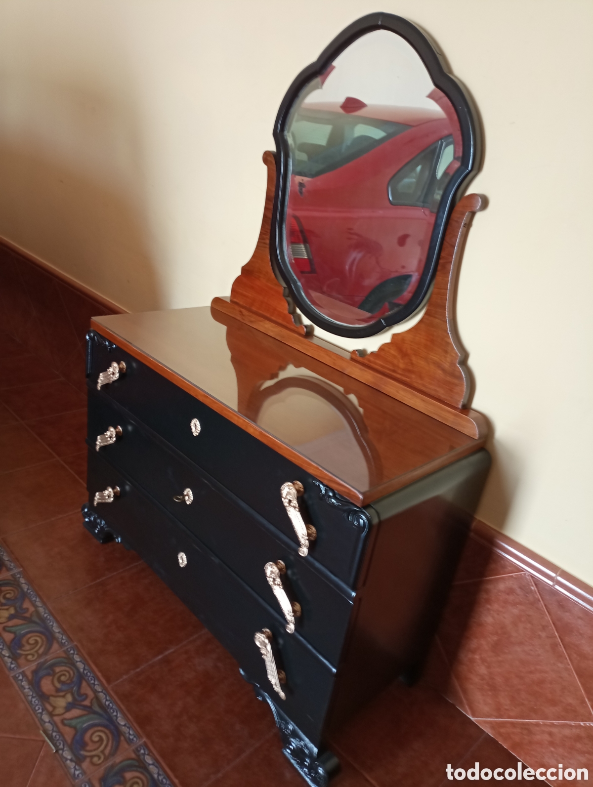 Antig&uuml;edades: Antiguo Comod&iacute;n Tocador a&ntilde;os 40 - Foto 3