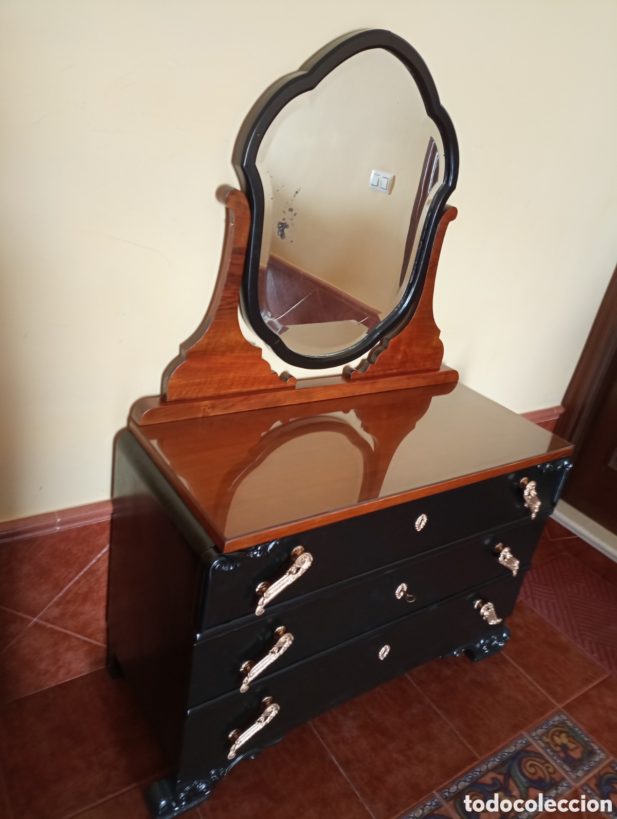 Antig&uuml;edades: Antiguo Comod&iacute;n Tocador a&ntilde;os 40 - Foto 1