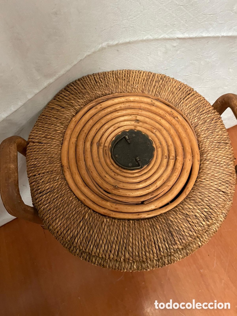 Antig&uuml;edades: Cesta mimbre vintage - Foto 2