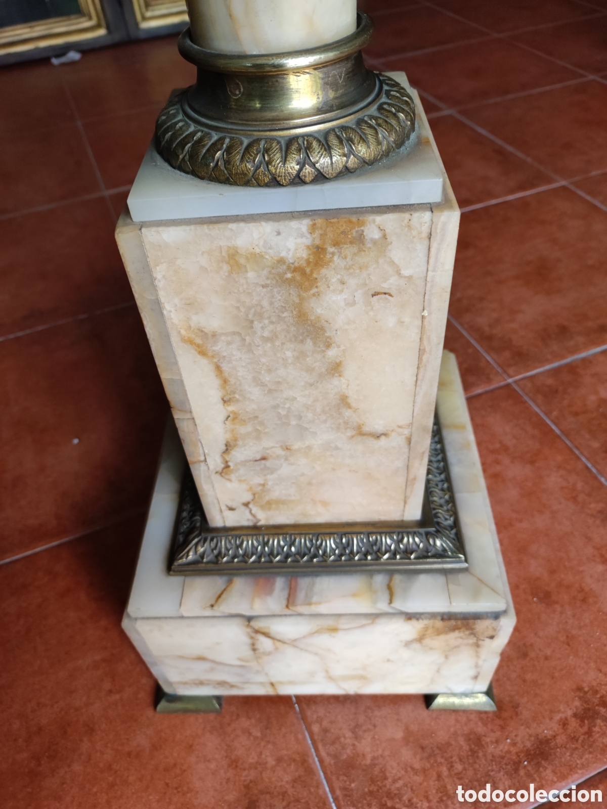 Antig&uuml;edades: Pedestal de alabastro XIX - Foto 2