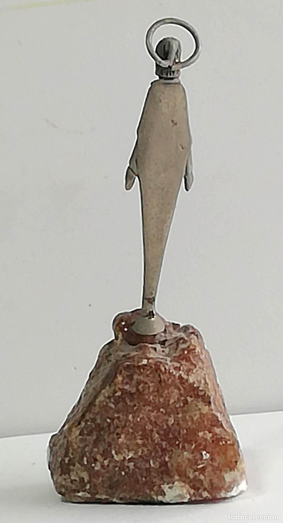 Antig&uuml;edades: Cristo, metal y m&aacute;rmol 12 cm - Foto 2