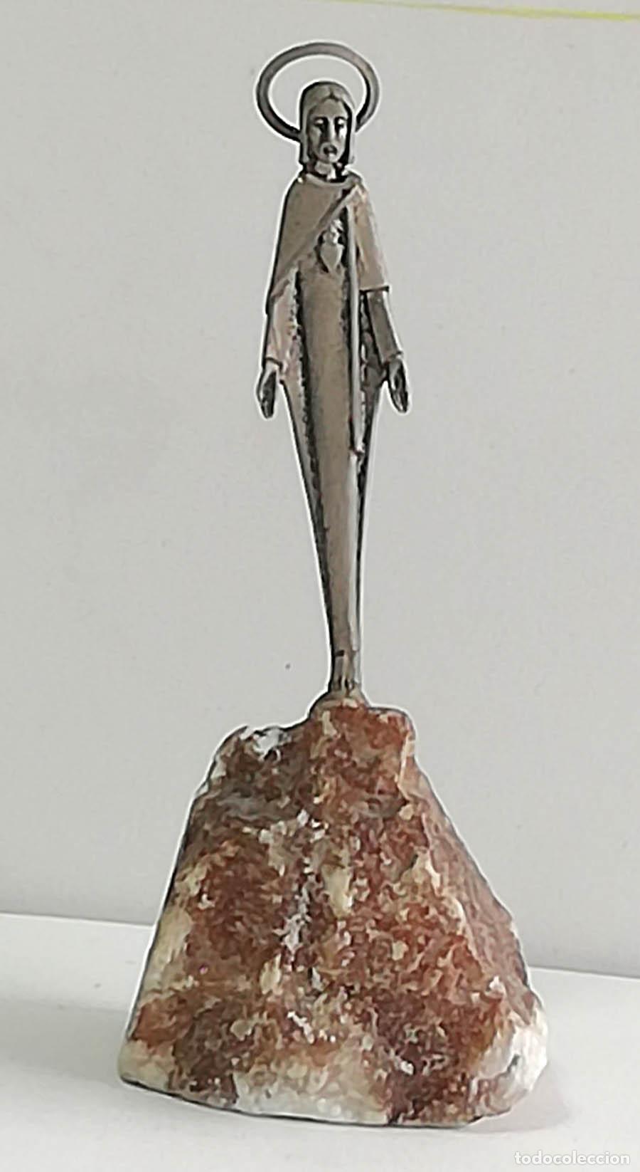 Antig&uuml;edades: Cristo, metal y m&aacute;rmol 12 cm - Foto 1