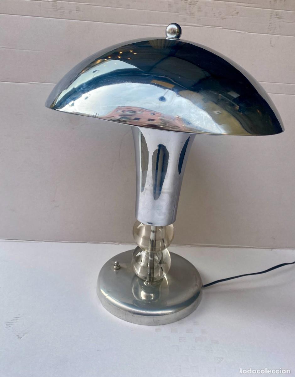 Antig&uuml;edades: LAMPARA DE MESA ATRIBUIDA A JACQUES ADNET ,1930 - Foto 2