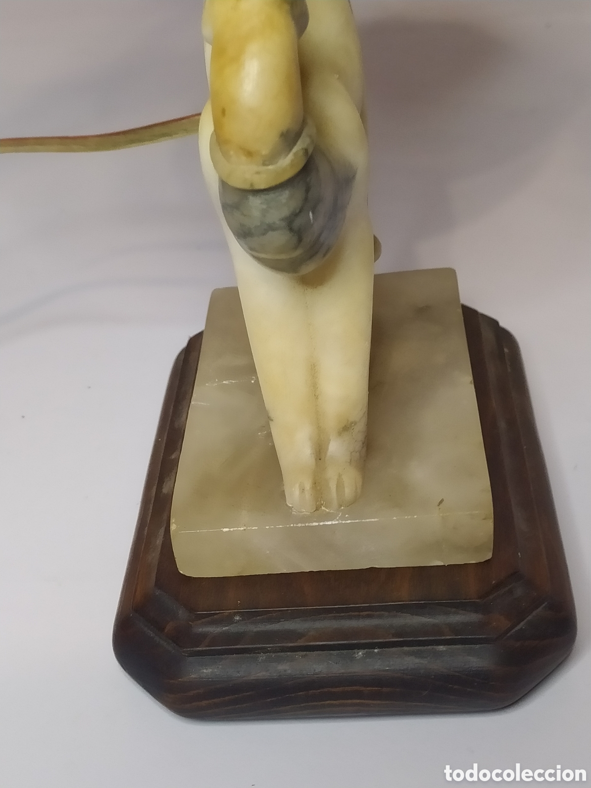 Antig&uuml;edades: L&aacute;mpara alabastro art deco - Foto 7