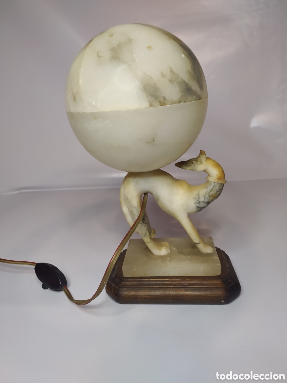 Antig&uuml;edades: L&aacute;mpara alabastro art deco - Foto 8
