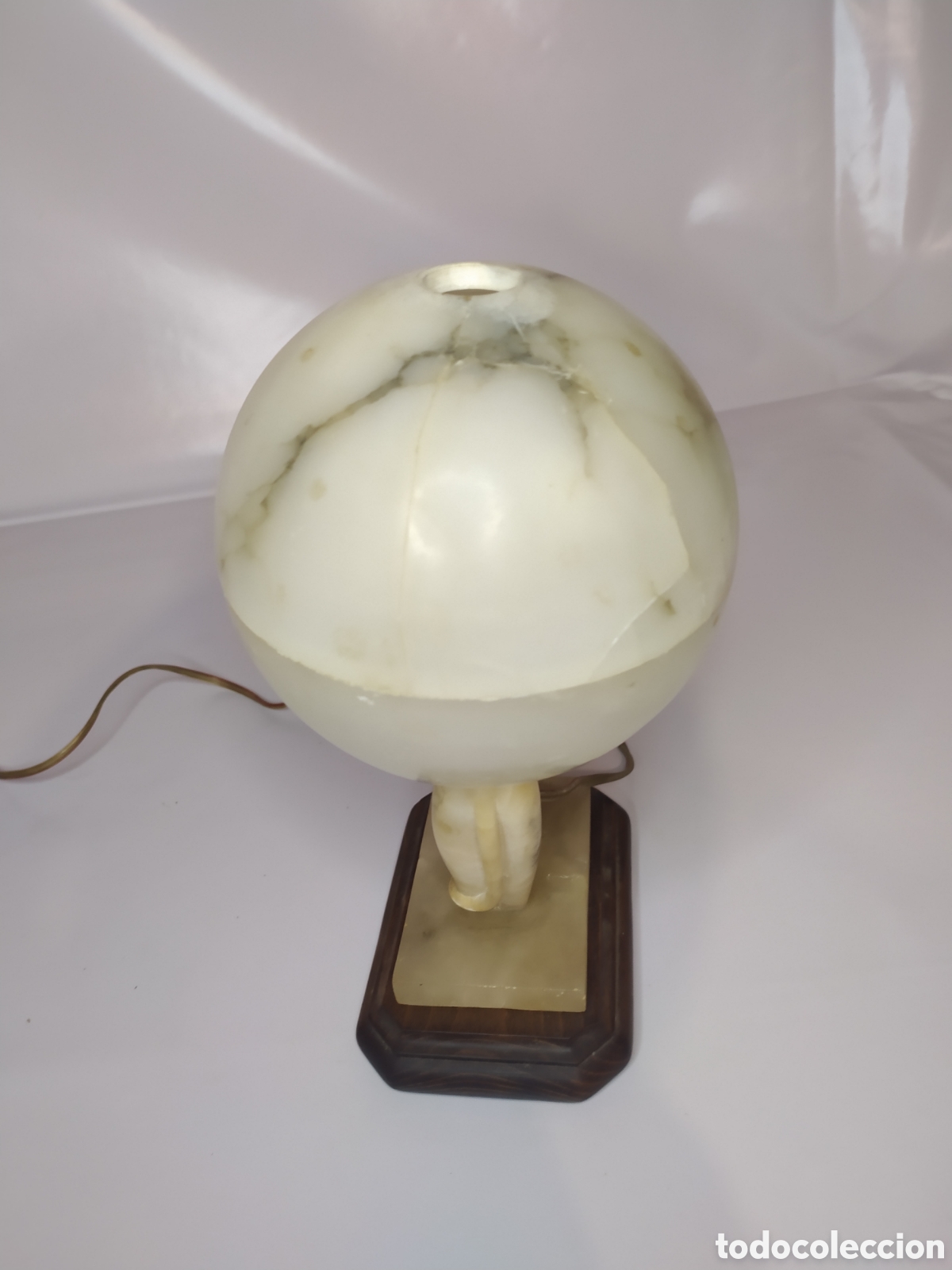 Antig&uuml;edades: L&aacute;mpara alabastro art deco - Foto 12