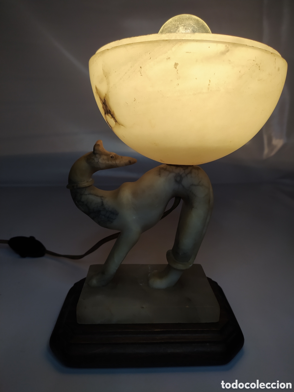 Antig&uuml;edades: L&aacute;mpara alabastro art deco - Foto 23