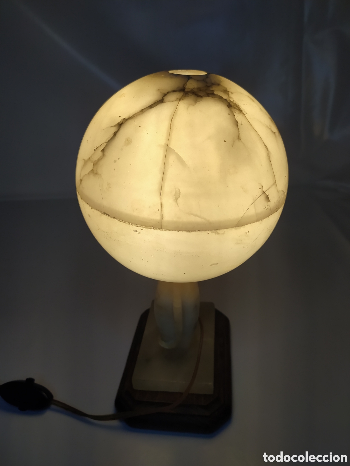 Antig&uuml;edades: L&aacute;mpara alabastro art deco - Foto 27