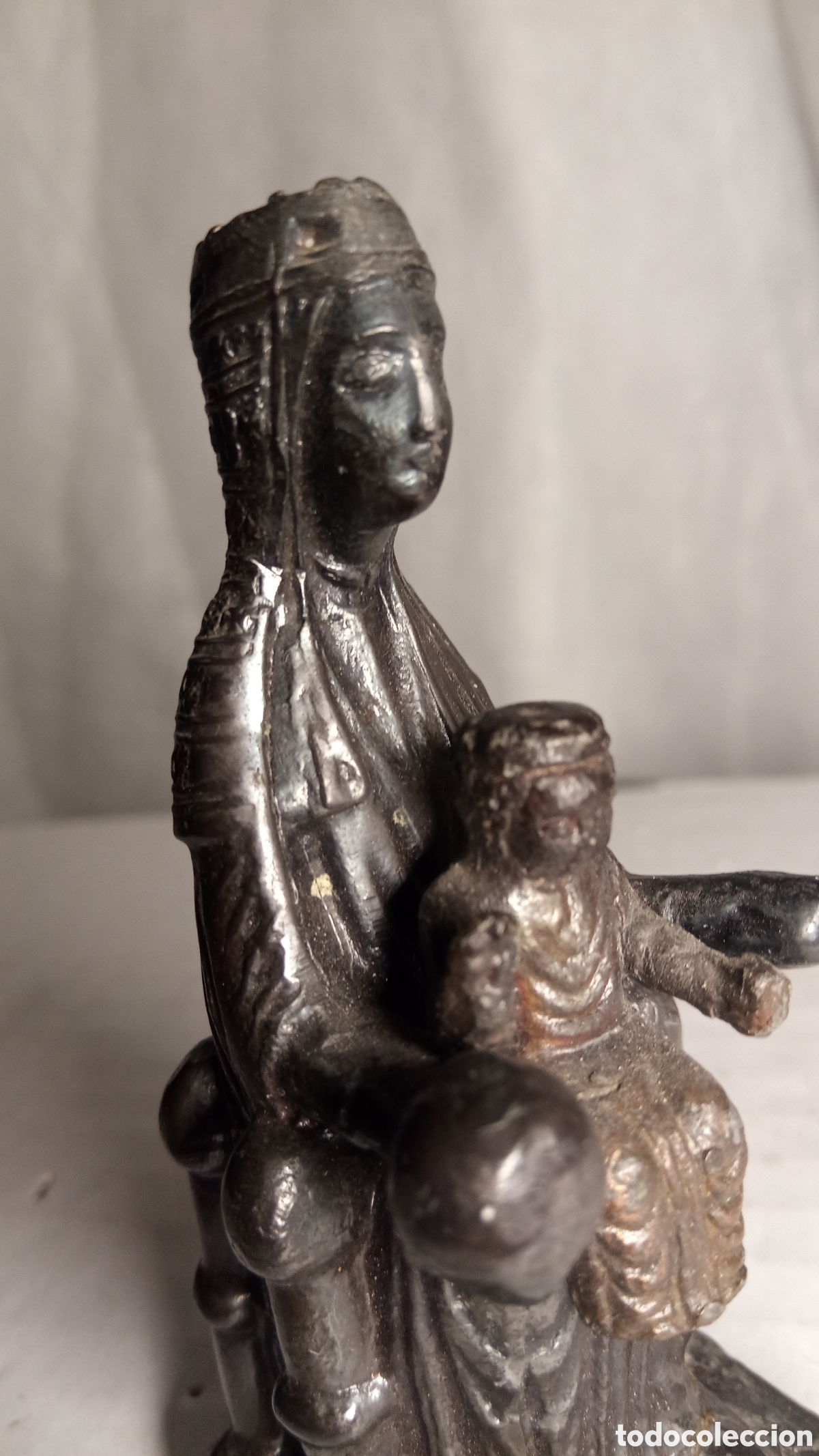 Antig&uuml;edades: BRONCE - figura Virgen de Montserrat (Moreneta) - Foto 10