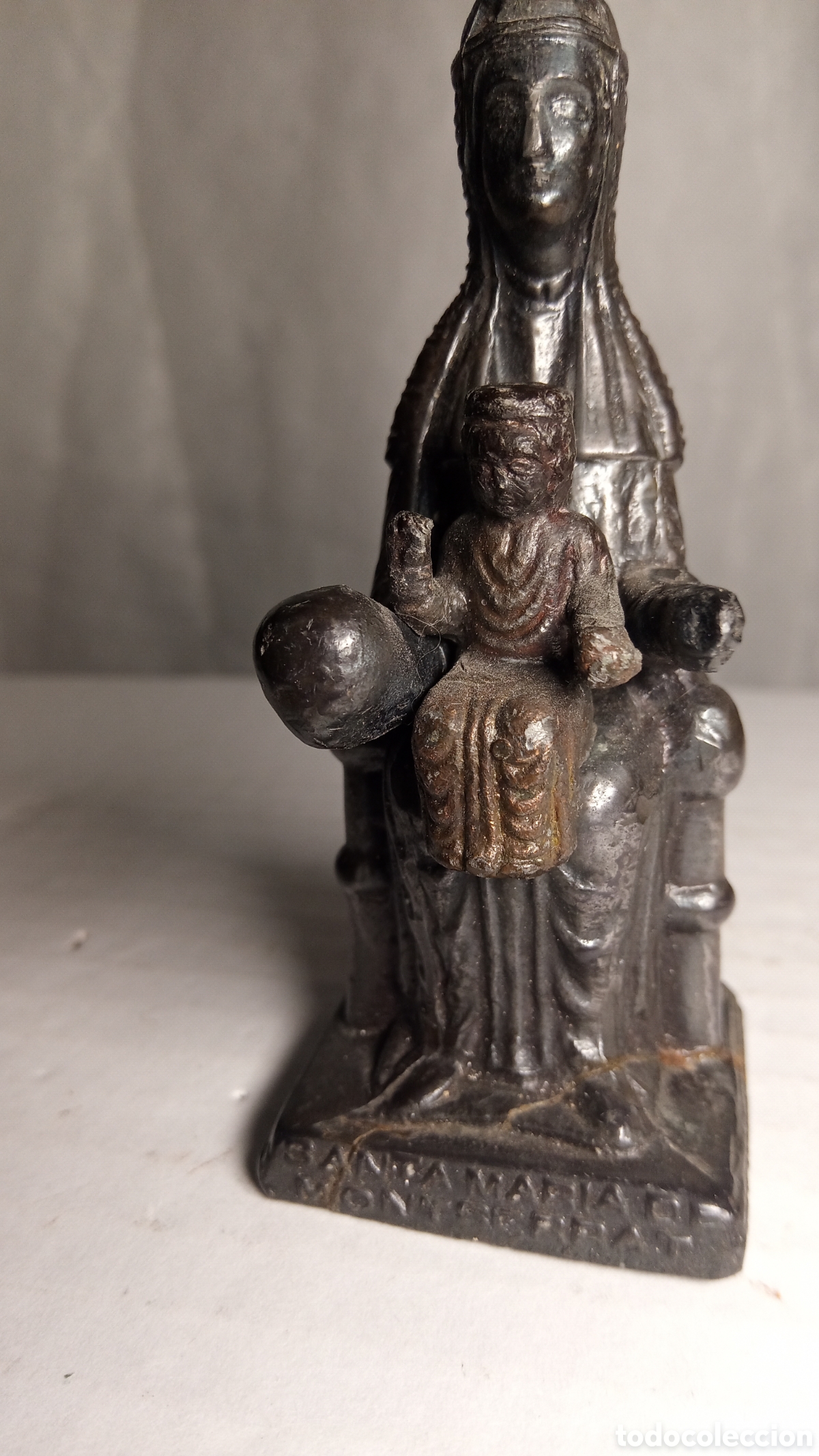 Antig&uuml;edades: BRONCE - figura Virgen de Montserrat (Moreneta) - Foto 16