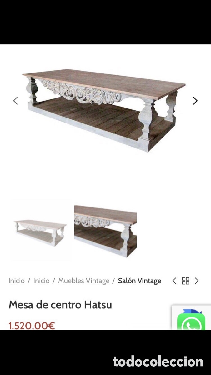 Antig&uuml;edades: Mesa de centro madera maciza - Foto 5