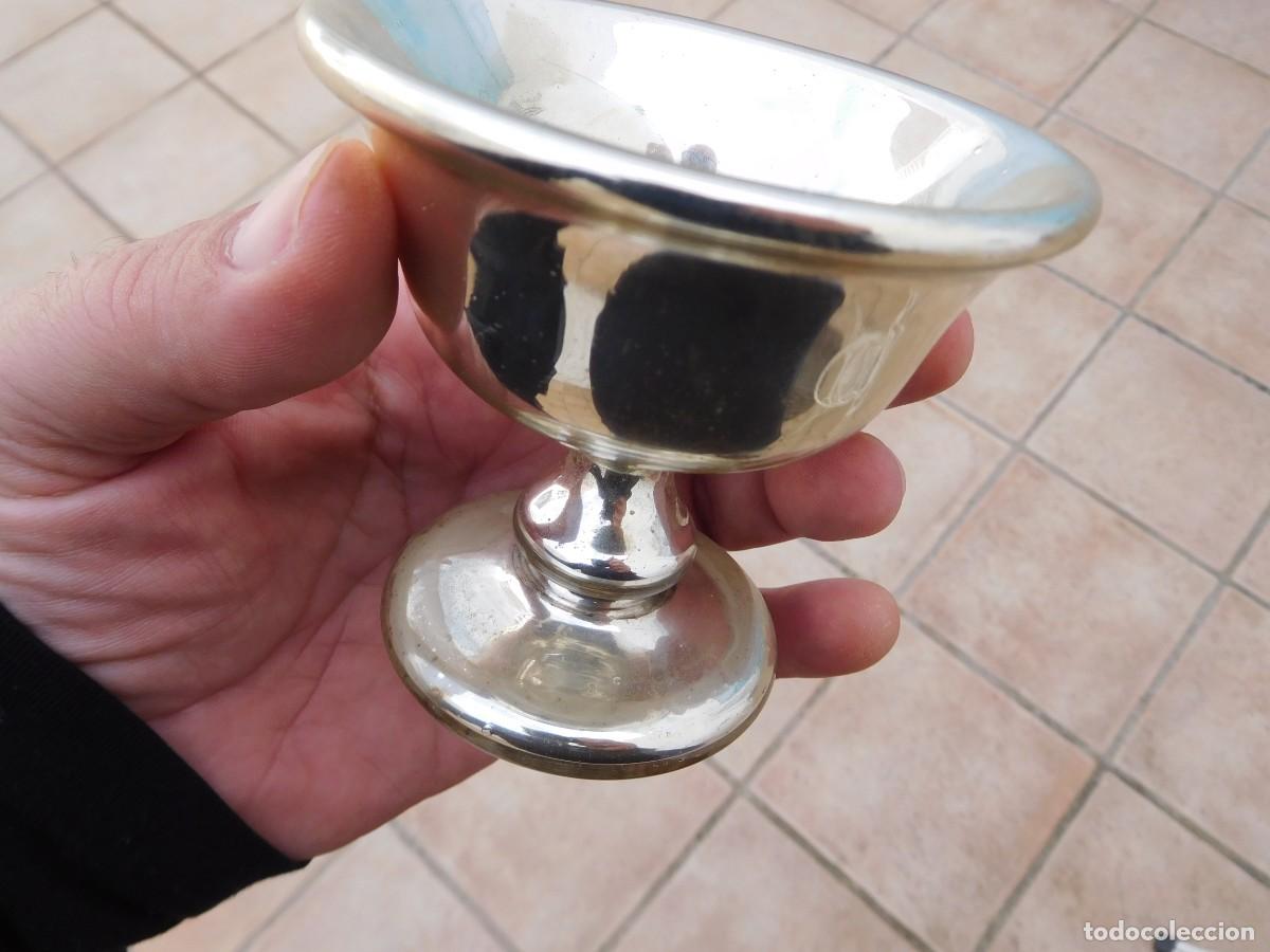 Antig&uuml;edades: Copa antigua de cristal plateado - Foto 2