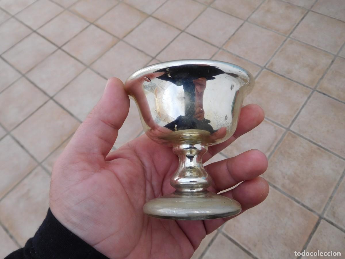 Antig&uuml;edades: Copa antigua de cristal plateado - Foto 7