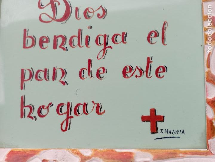 Antig&uuml;edades: DIOS BENDIGA ESTE HOGAR.MADE IN SPAIN. - Foto 2