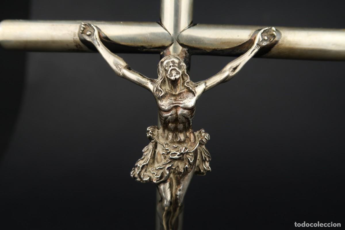 Antig&uuml;edades: Antiguo Crucifijo de Plata - Foto 6