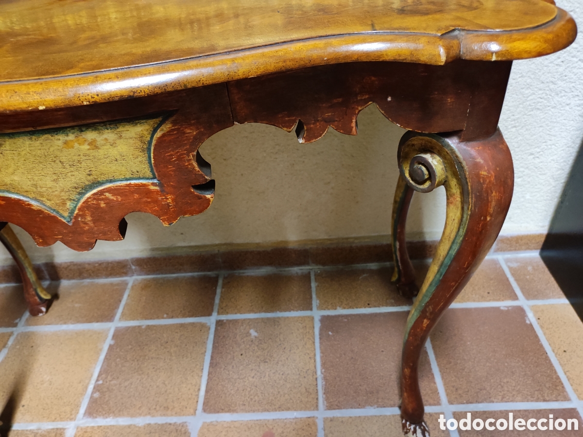 Antig&uuml;edades: Consola pintada y marqueter&iacute;a - Foto 4