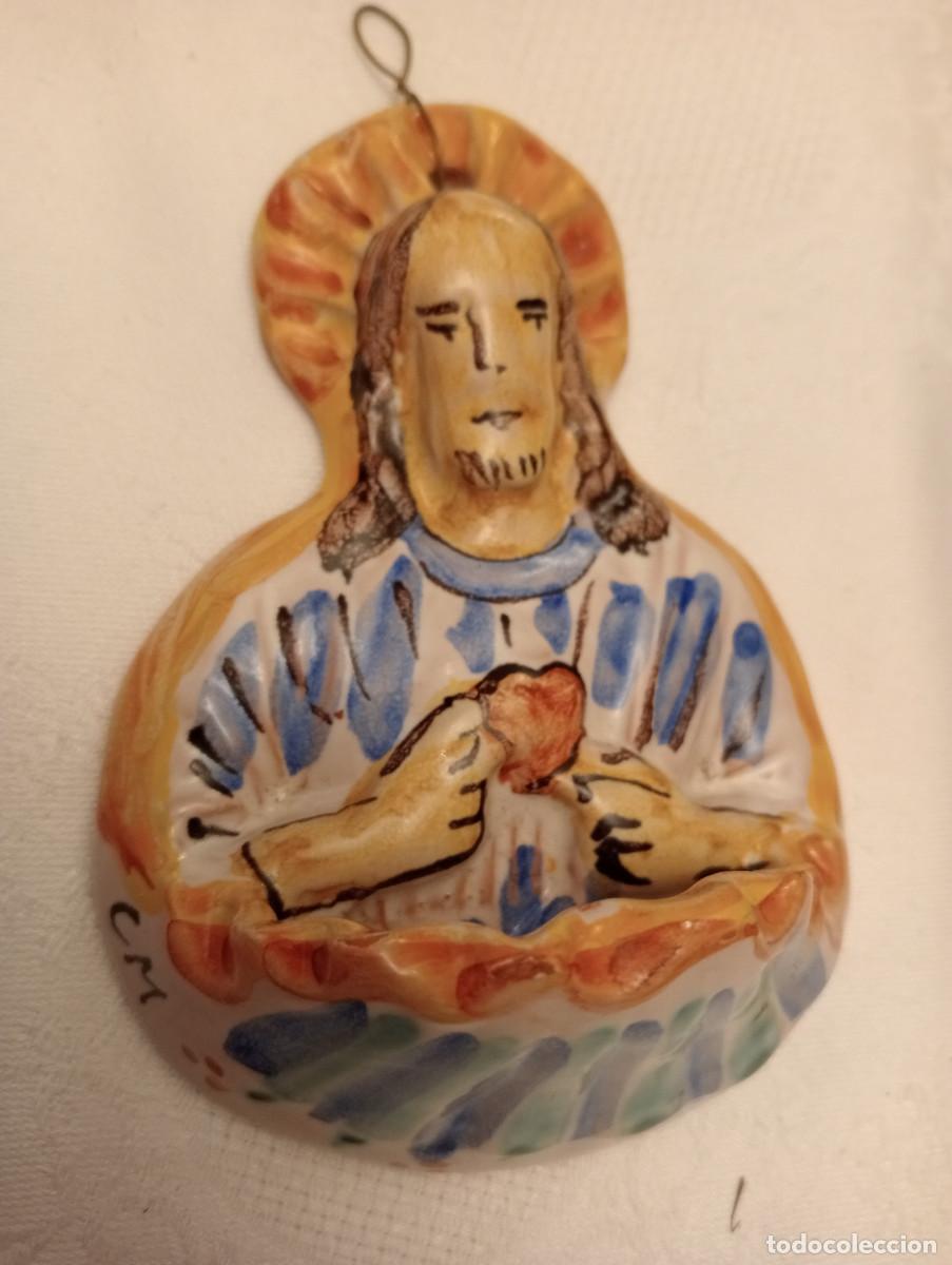 Antig&uuml;edades: BENDITERA DE SAGRADO CORAZ&Oacute;N DE JES&Uacute;S - Foto 1