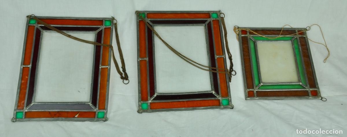 Antig&uuml;edades: 3 vidrios plomados - Foto 2