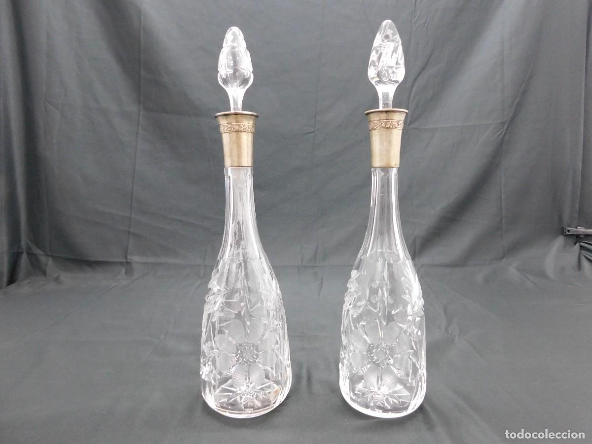 Antig&uuml;edades: Pareja botellas cristal y plata - Foto 2