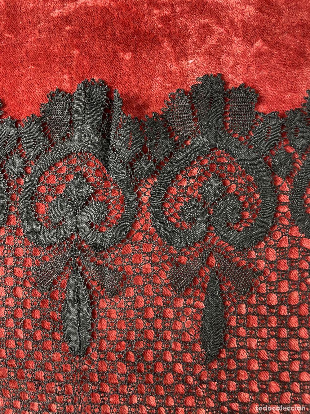 Antig&uuml;edades: MANTILLA RECTANGULAR. BORDADA A MANO. ESPA&Ntilde;A. SIGLO XIX - Foto 30