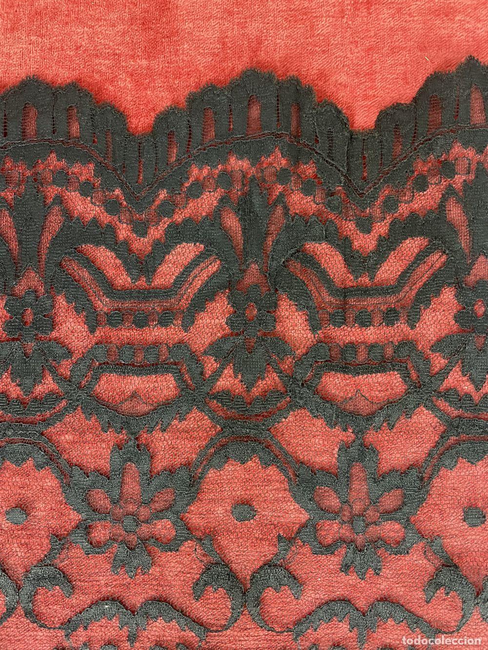 Antig&uuml;edades: MANTILLA RECTANGULAR. BORDADA A MANO. ESPA&Ntilde;A. SIGLO XIX - Foto 13