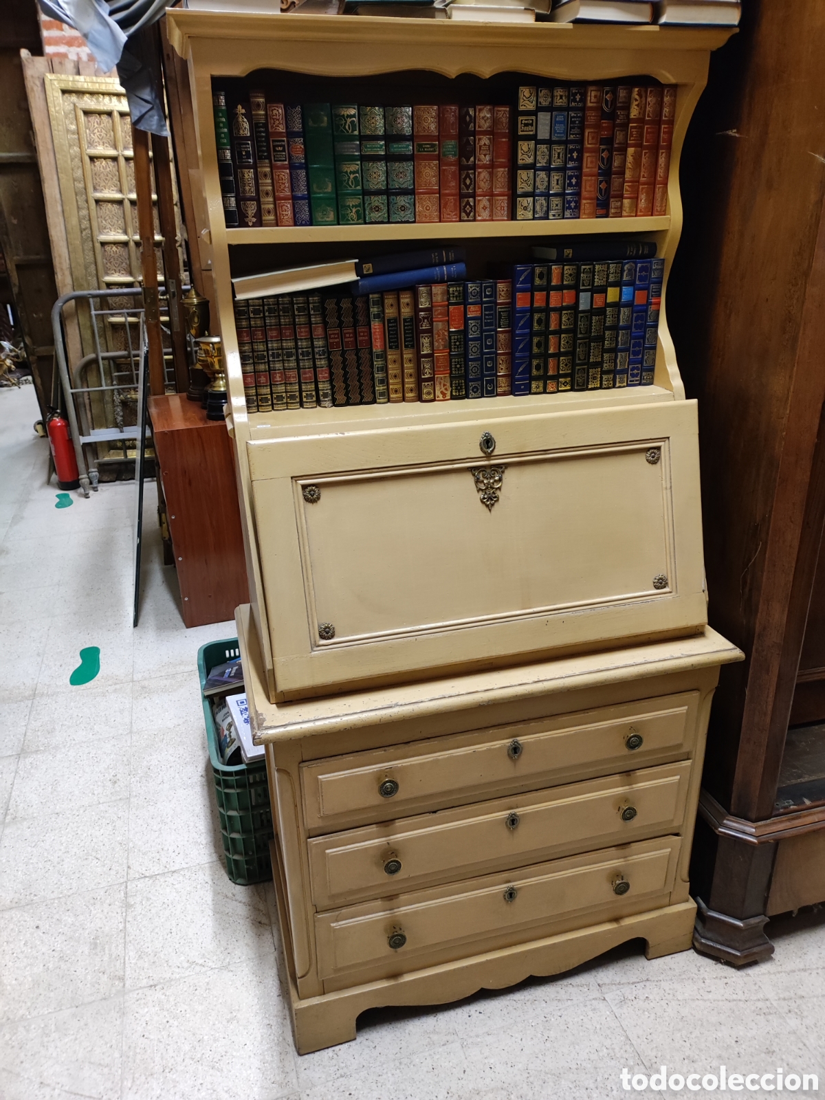 Antig&uuml;edades: Escritorio con librer&iacute;a - Foto 1