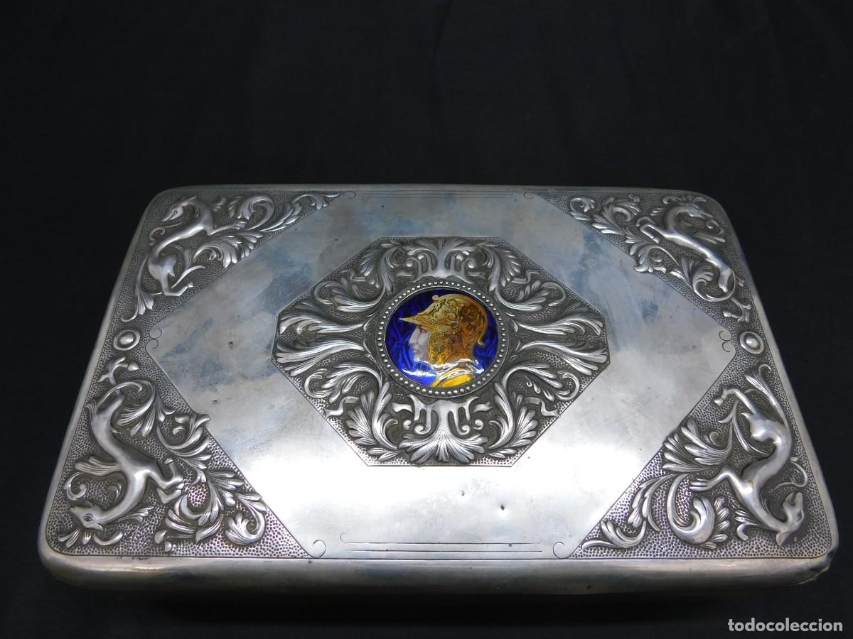 Antig&uuml;edades: Caja Puros Madera y Plata - Foto 1