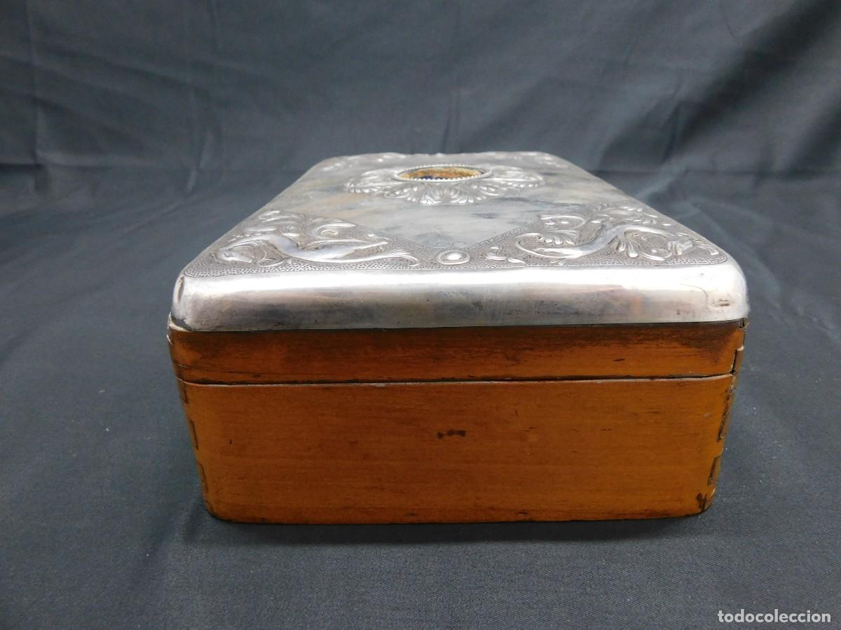 Antig&uuml;edades: Caja Puros Madera y Plata - Foto 4