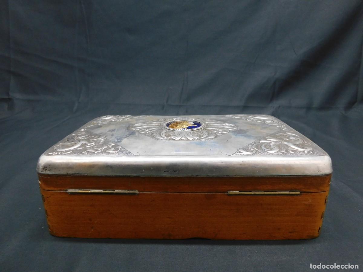 Antig&uuml;edades: Caja Puros Madera y Plata - Foto 5
