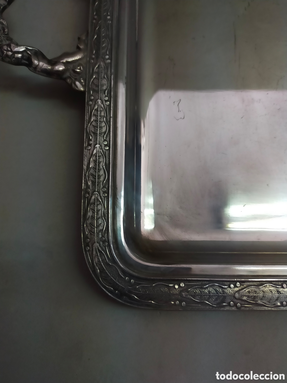 Antig&uuml;edades: BANDEJA CON 2 ASAS EN METAL PLATEADO. - Foto 6