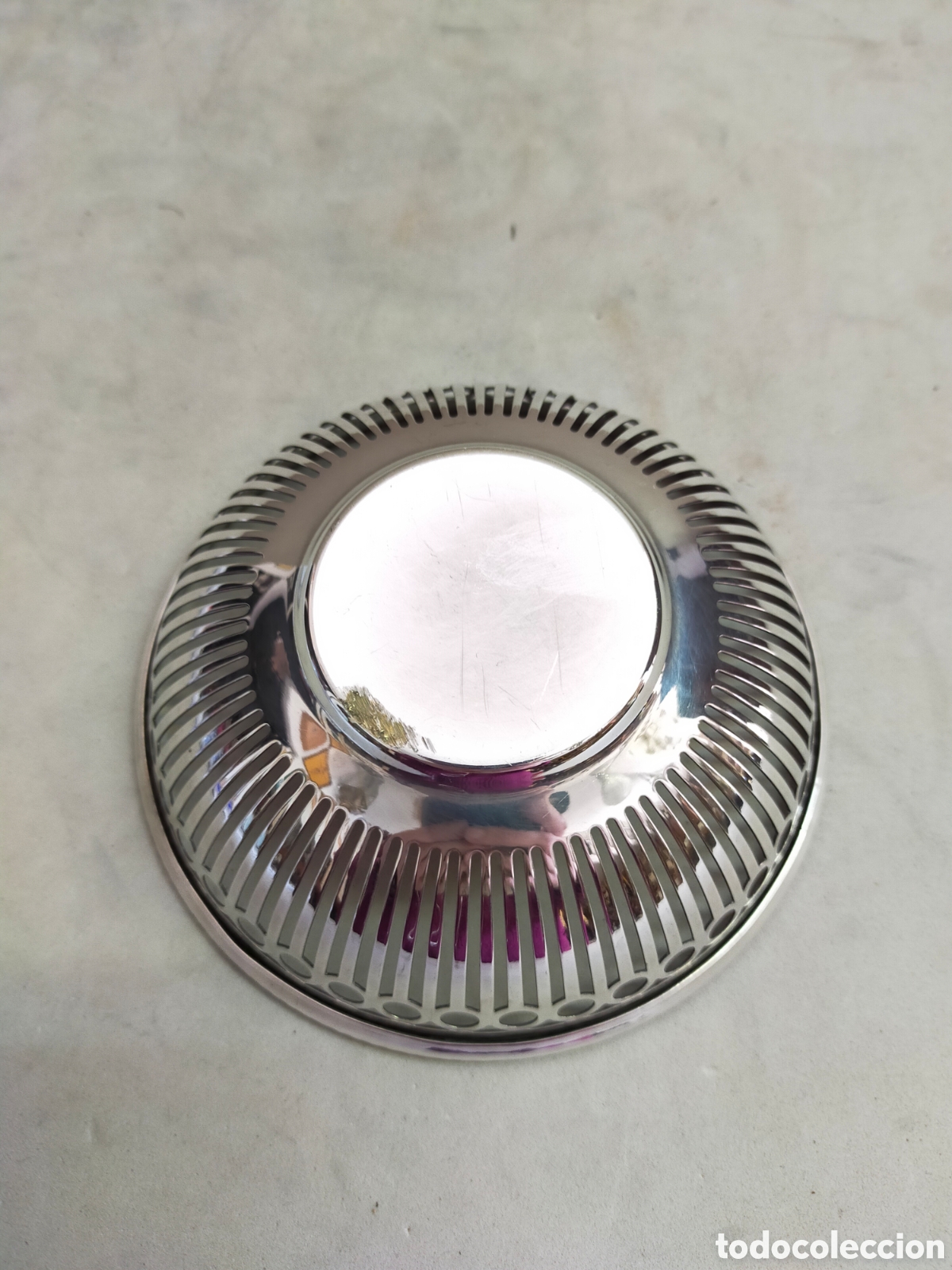 Antig&uuml;edades: RECIPIENTE EN METAL PLATEADO. - Foto 3