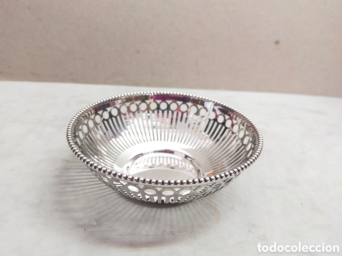 Antig&uuml;edades: RECIPIENTE EN METAL PLATEADO. - Foto 4
