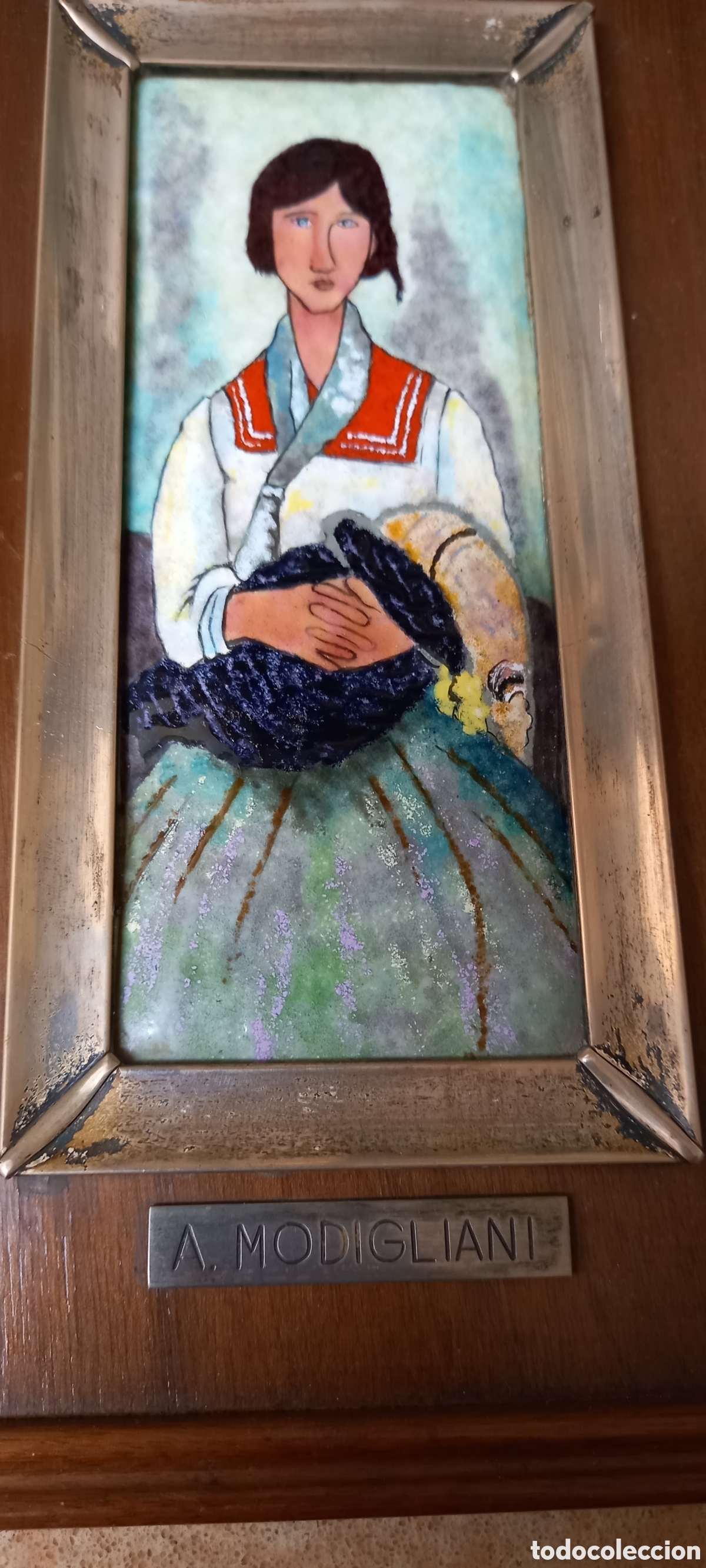 Antig&uuml;edades: Esmalte cuadro de Modigliani - Foto 4