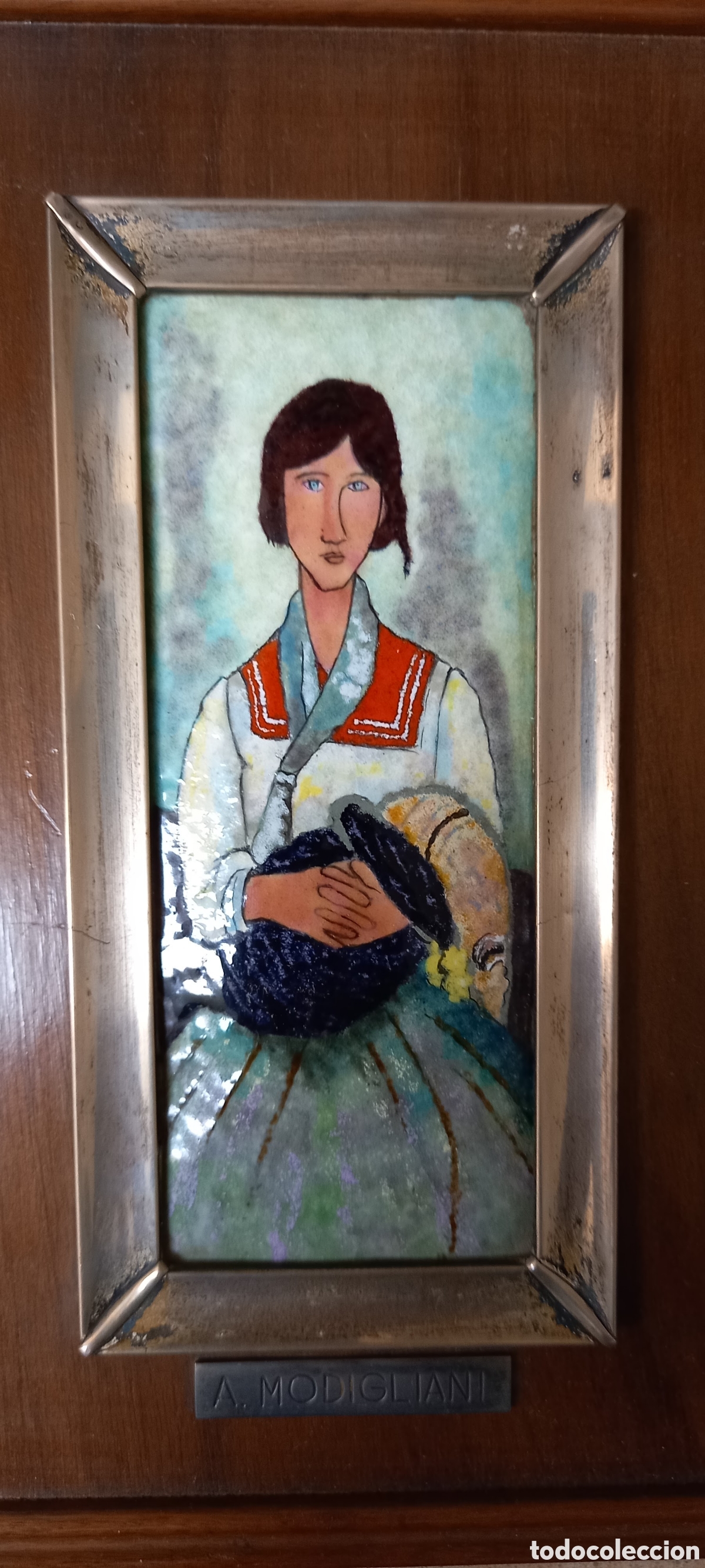 Antig&uuml;edades: Esmalte cuadro de Modigliani - Foto 3