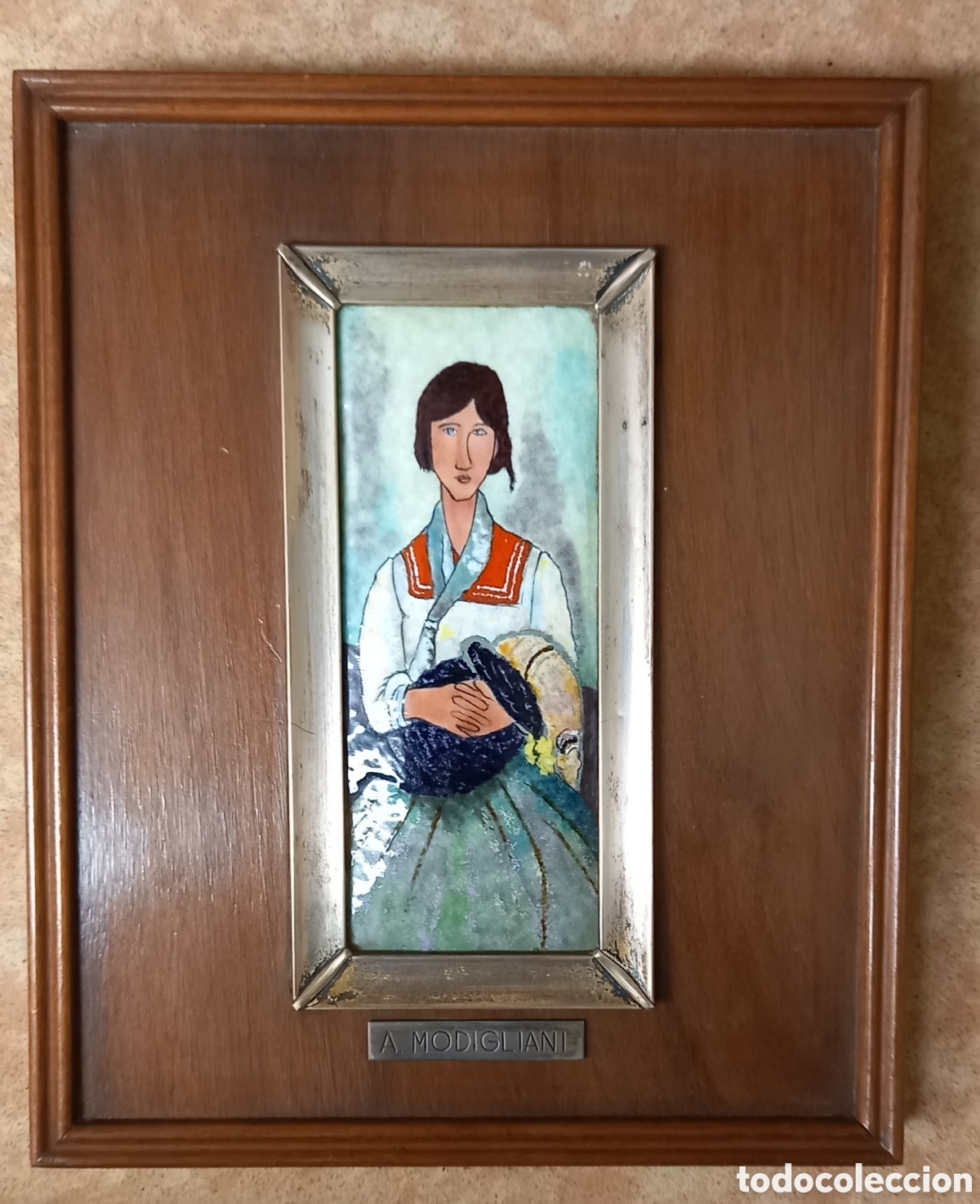 Antig&uuml;edades: Esmalte cuadro de Modigliani - Foto 1