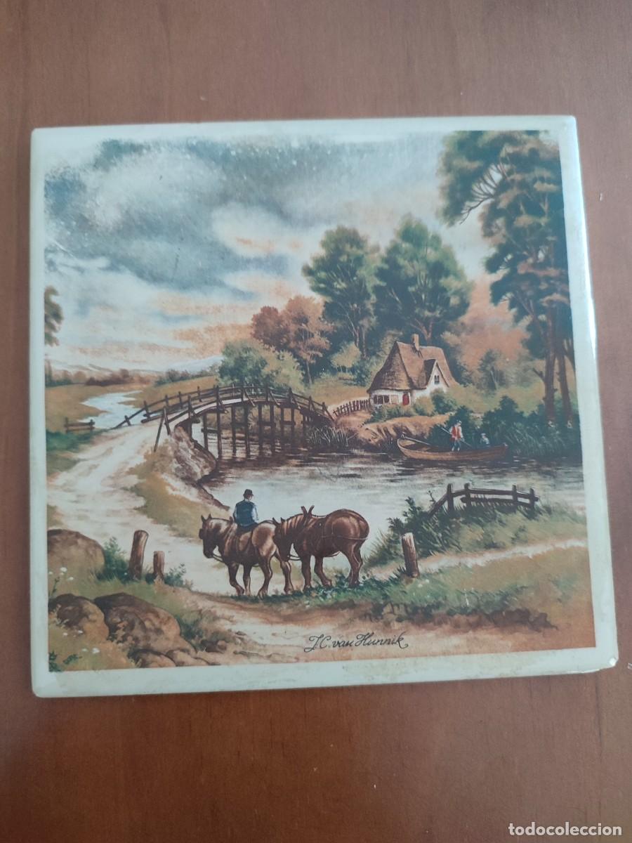 Antig&uuml;edades: Azulejo antiguo pintado - Foto 1