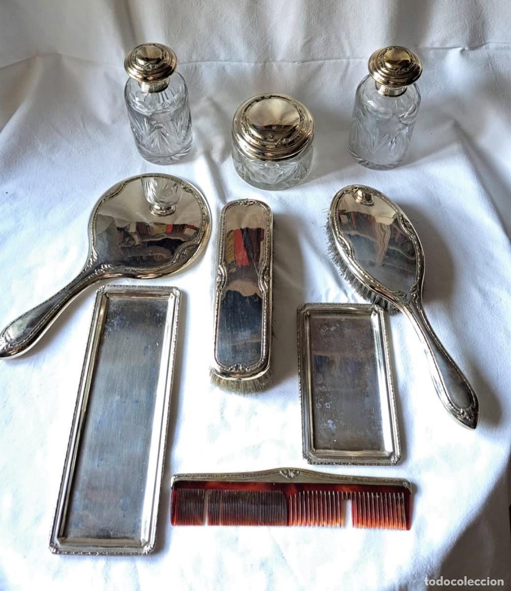 Antig&uuml;edades: JUEGO DE TOCADOR 9 PIEZAS - Foto 1