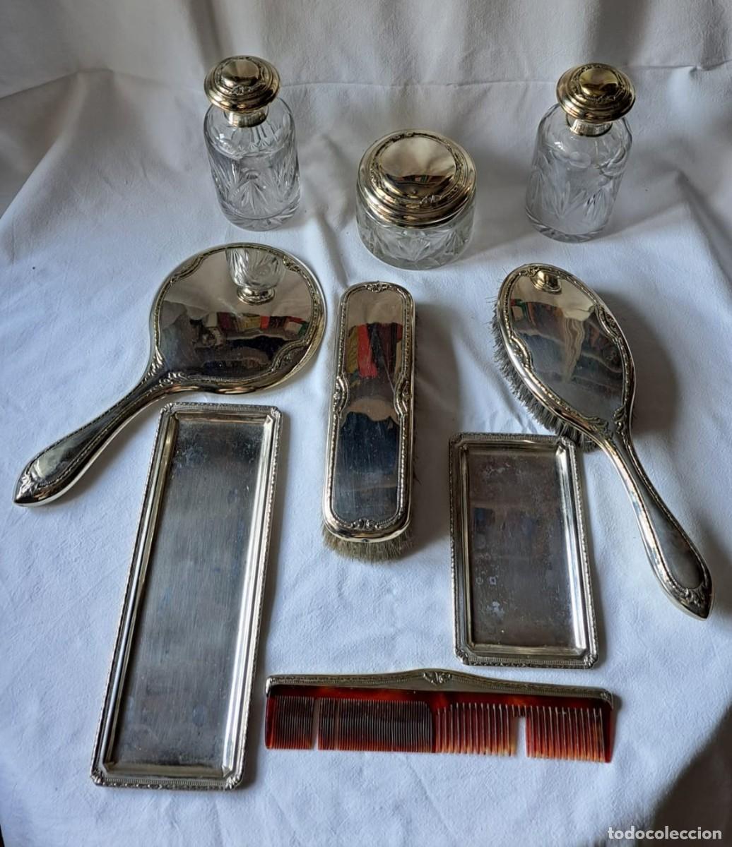 Antig&uuml;edades: JUEGO DE TOCADOR 9 PIEZAS - Foto 6